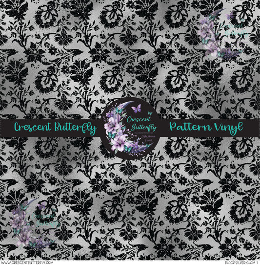 Black Silver Glam 1 Printed Vinyl Sheet/Wrap