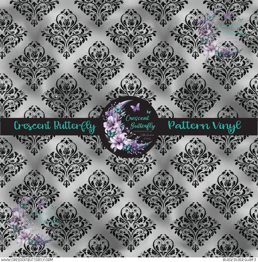Black Silver Glam 3 Printed Vinyl Sheet/Wrap