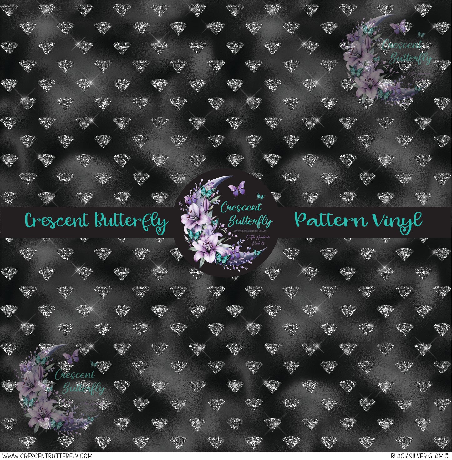 Black Silver Glam 5 Printed Vinyl Sheet/Wrap