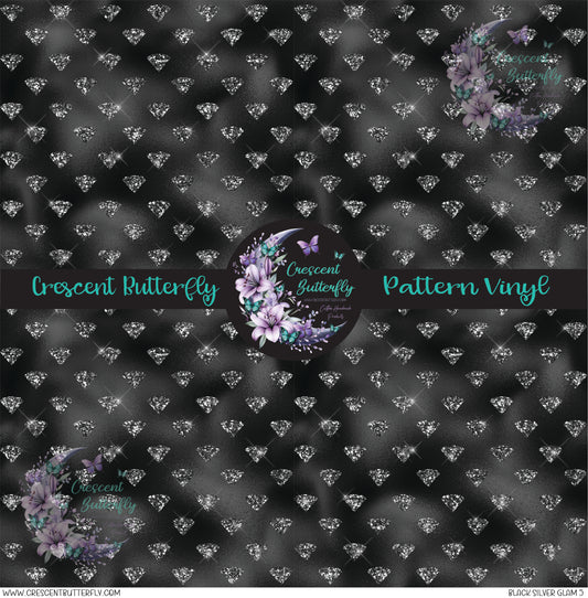 Black Silver Glam 5 Printed Vinyl Sheet/Wrap