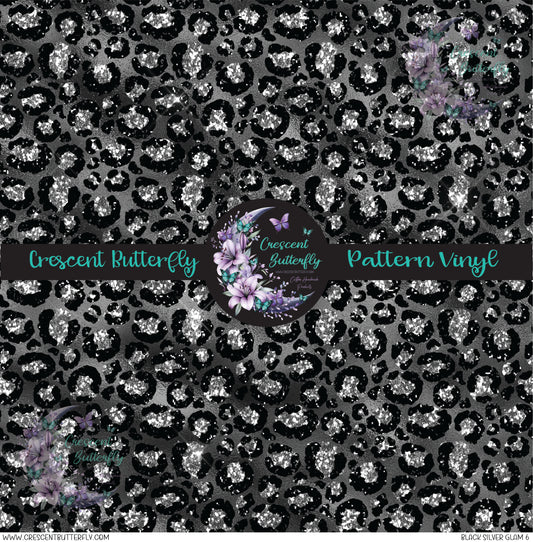 Black Silver Glam 6 Printed Vinyl Sheet/Wrap