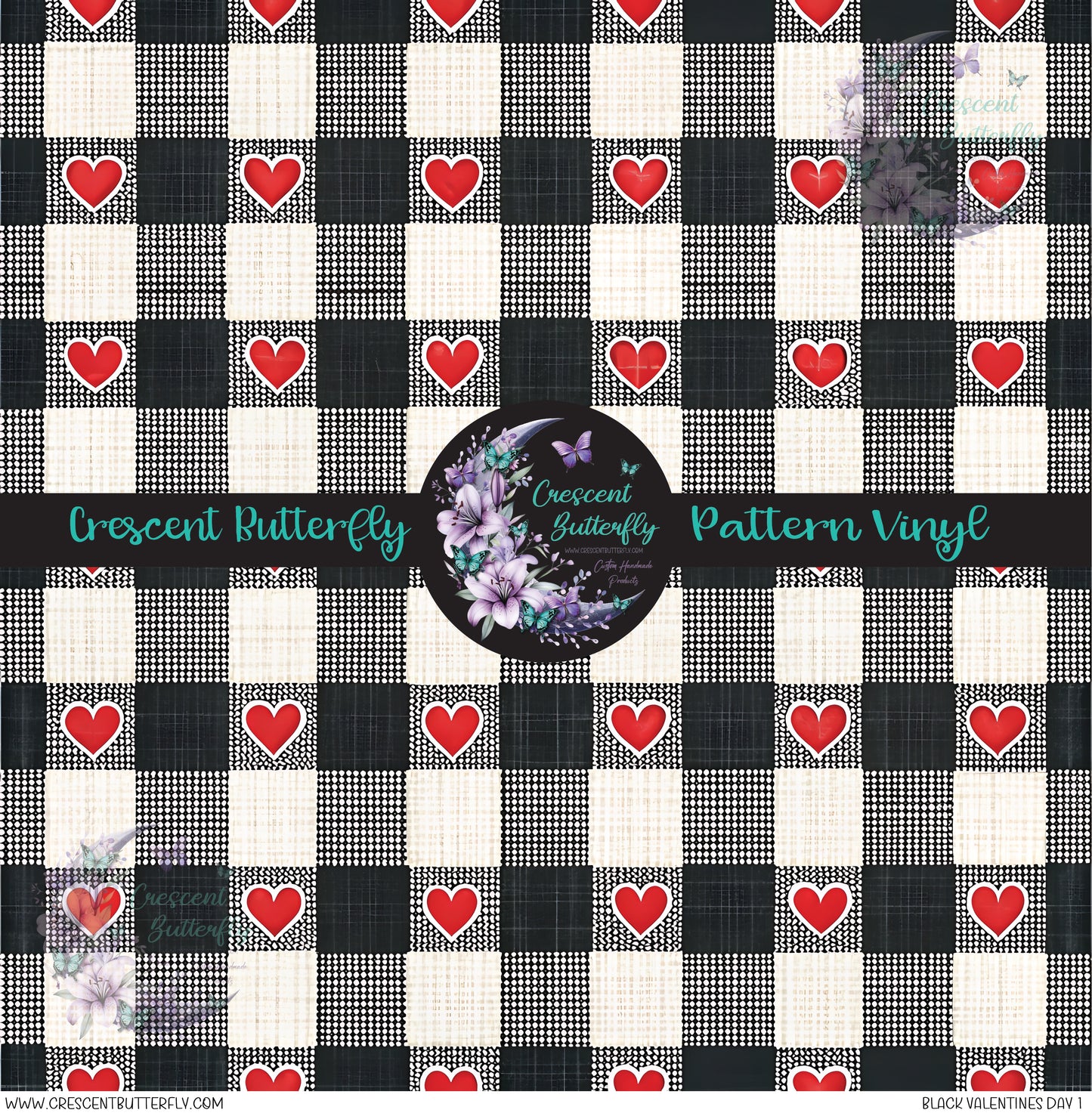 Black Valentines Day 1 Printed Vinyl Sheet/Wrap