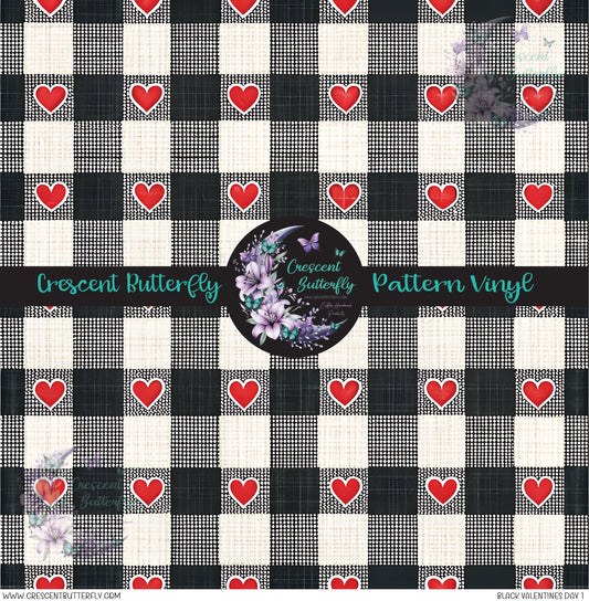Black Valentines Day 1 Printed Vinyl Sheet/Wrap