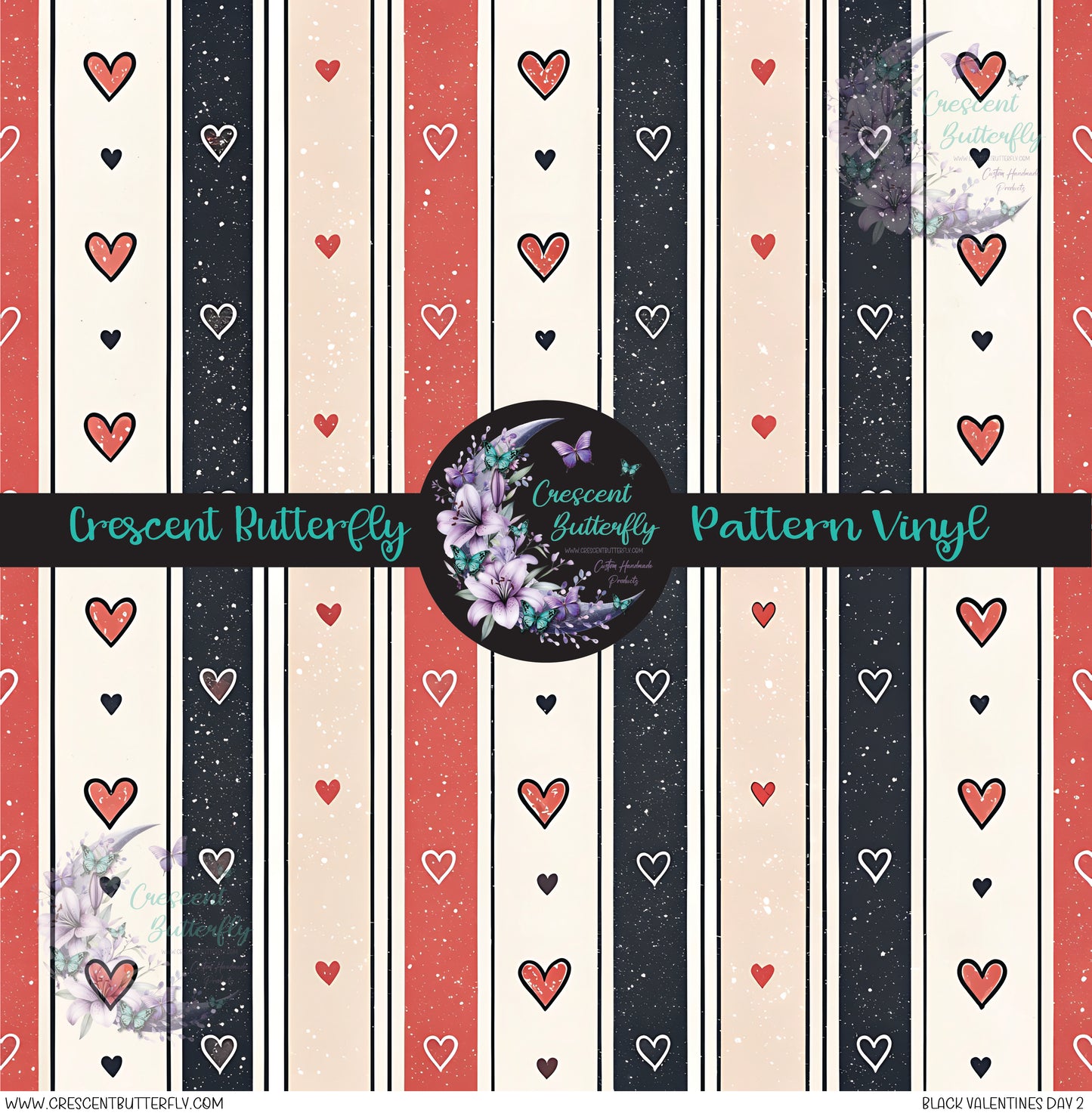 Black Valentines Day 2 Printed Vinyl Sheet/Wrap