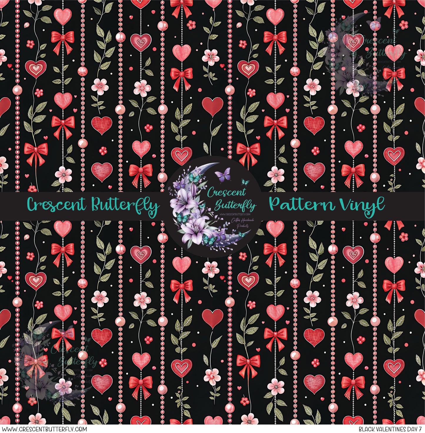 Black Valentines Day 7 Printed Vinyl Sheet/Wrap
