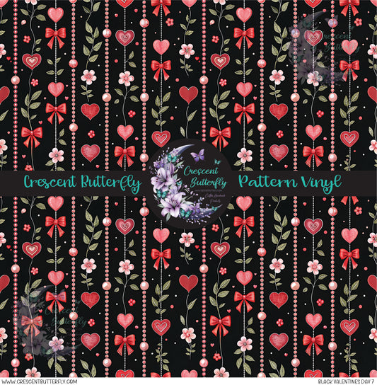 Black Valentines Day 7 Printed Vinyl Sheet/Wrap