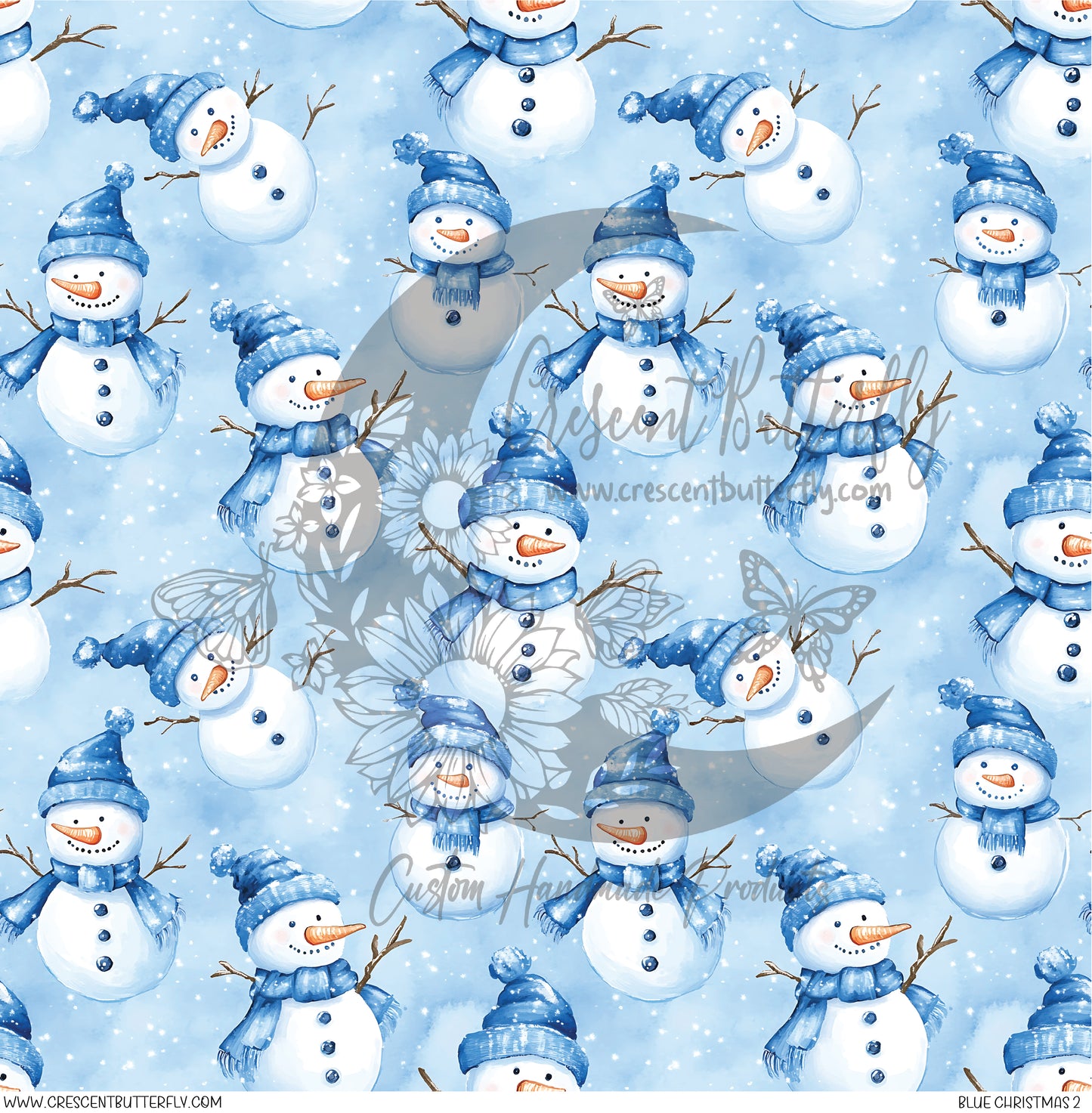 Blue Christmas 2 Printed Vinyl Sheet/Wrap