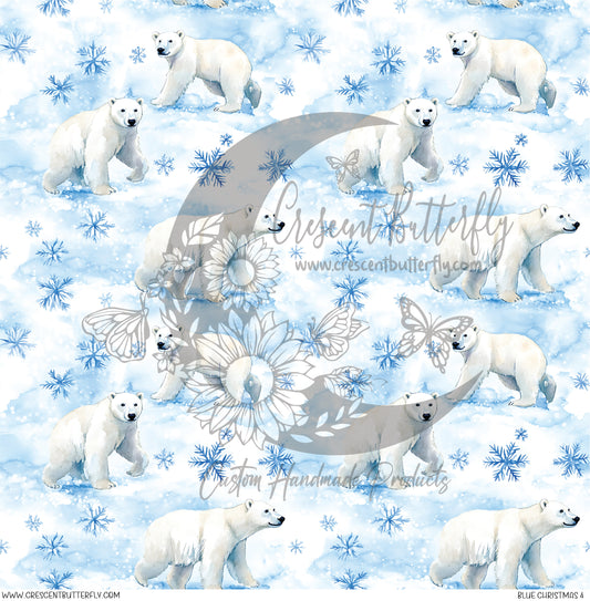 Blue Christmas 4 Printed Vinyl Sheet/Wrap