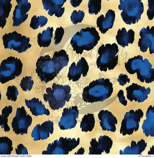 Blue Leopard 4 Printed Vinyl Sheet/Wrap