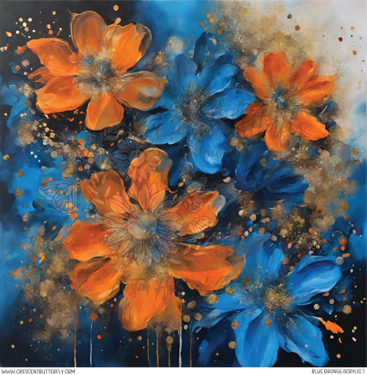 Blue Orange Acrylic 1 Printed Vinyl Sheet/Wrap