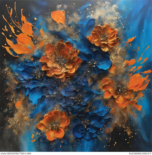 Blue Orange Acrylic 3 Printed Vinyl Sheet/Wrap