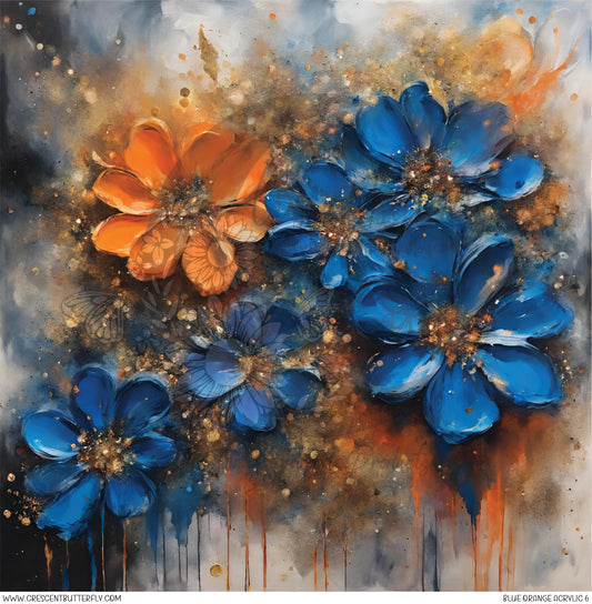 Blue Orange Acrylic 6 Printed Vinyl Sheet/Wrap