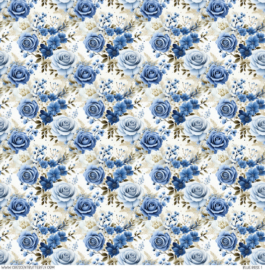 Blue Rose 1 Printed Vinyl Sheet/Wrap