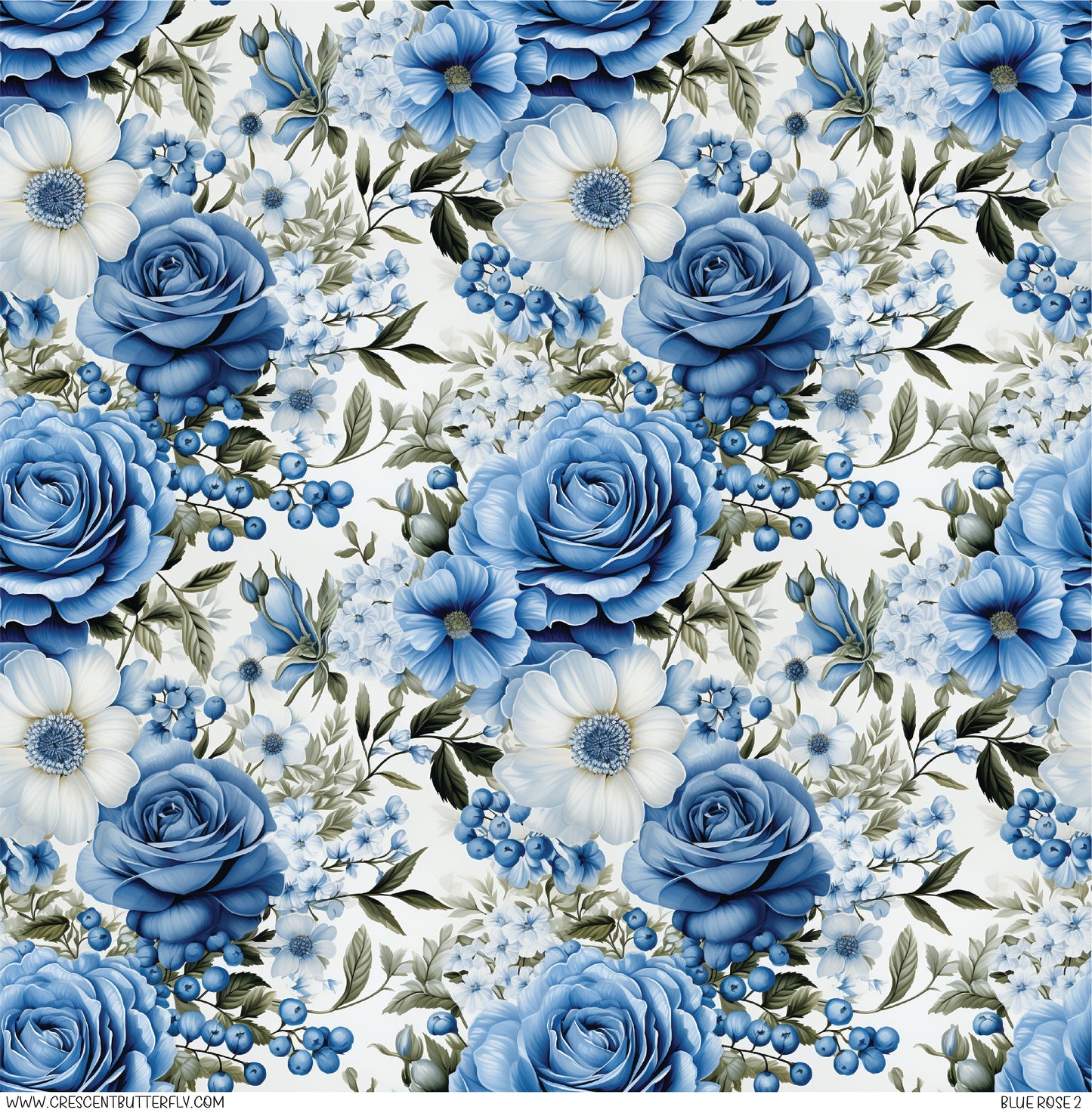 Blue Rose 2 Printed Vinyl Sheet/Wrap