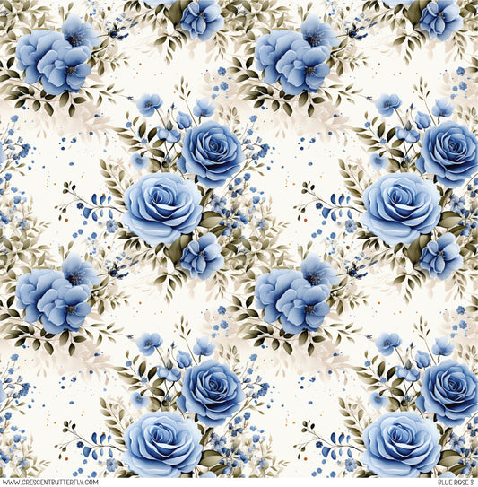 Blue Rose 3 Printed Vinyl Sheet/Wrap