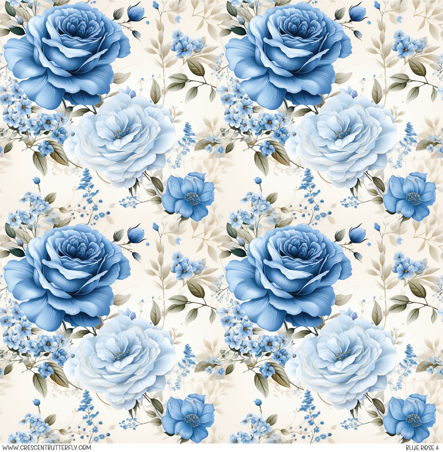 Blue Rose 4 Printed Vinyl Sheet/Wrap