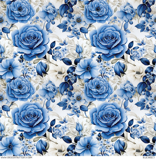 Blue Rose 5 Printed Vinyl Sheet/Wrap