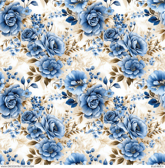 Blue Rose 6 Printed Vinyl Sheet/Wrap