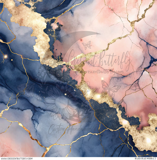 Blush Blue Marble 2 Printed Vinyl Sheet/Wrap