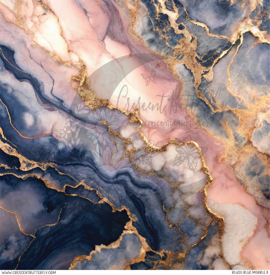 Blush Blue Marble 8 Printed Vinyl Sheet/Wrap