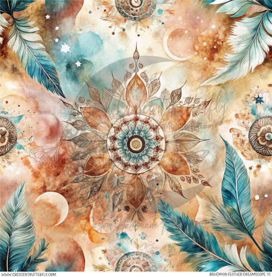 Bohemian Feather Dreamscape 10 Printed Vinyl Sheet/Wrap