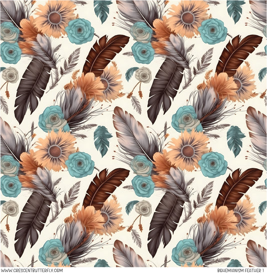 Bohemianism Feather 1 Printed Vinyl Sheet/Wrap