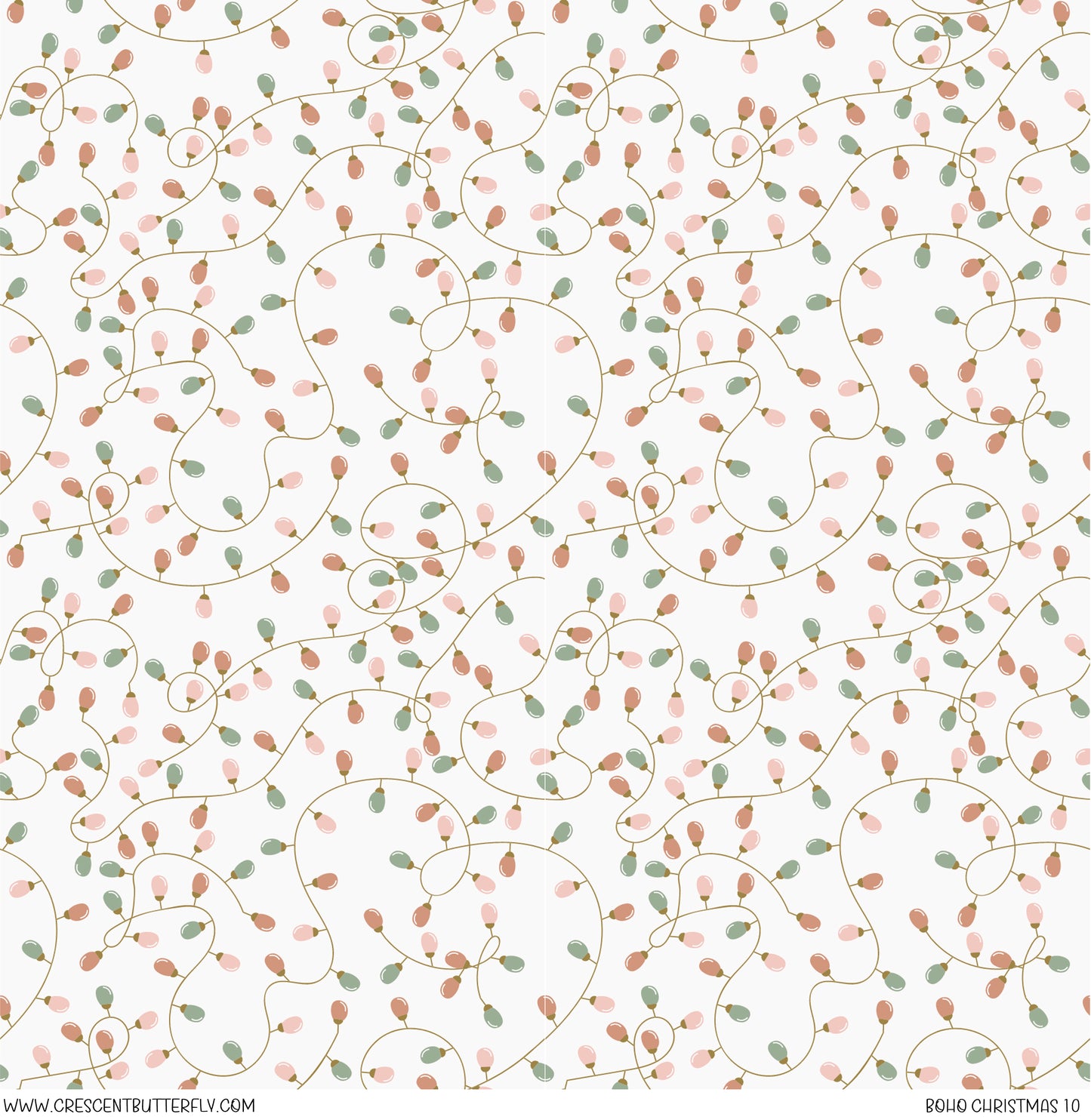 Boho Christmas 10 Printed Vinyl Sheet/Wrap