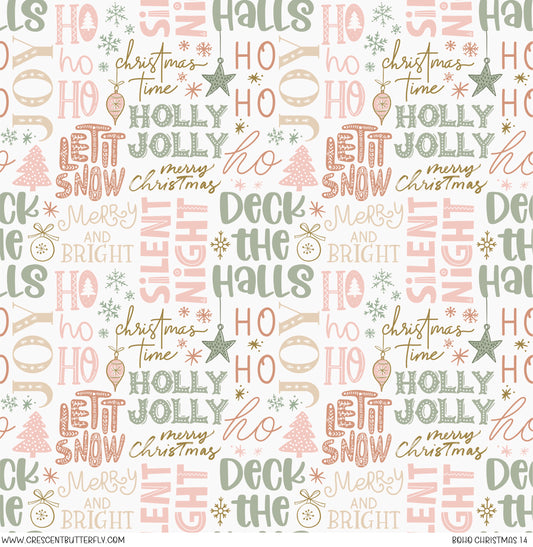 Boho Christmas 14 Printed Vinyl Sheet/Wrap