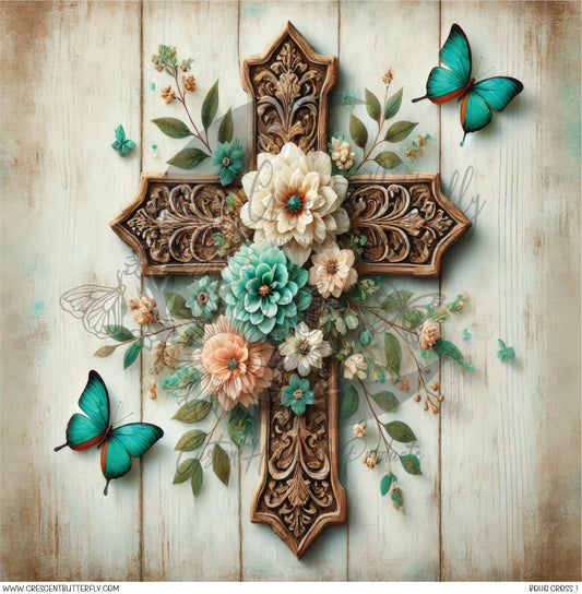 Boho Cross 1 Printed Vinyl Sheet/Wrap