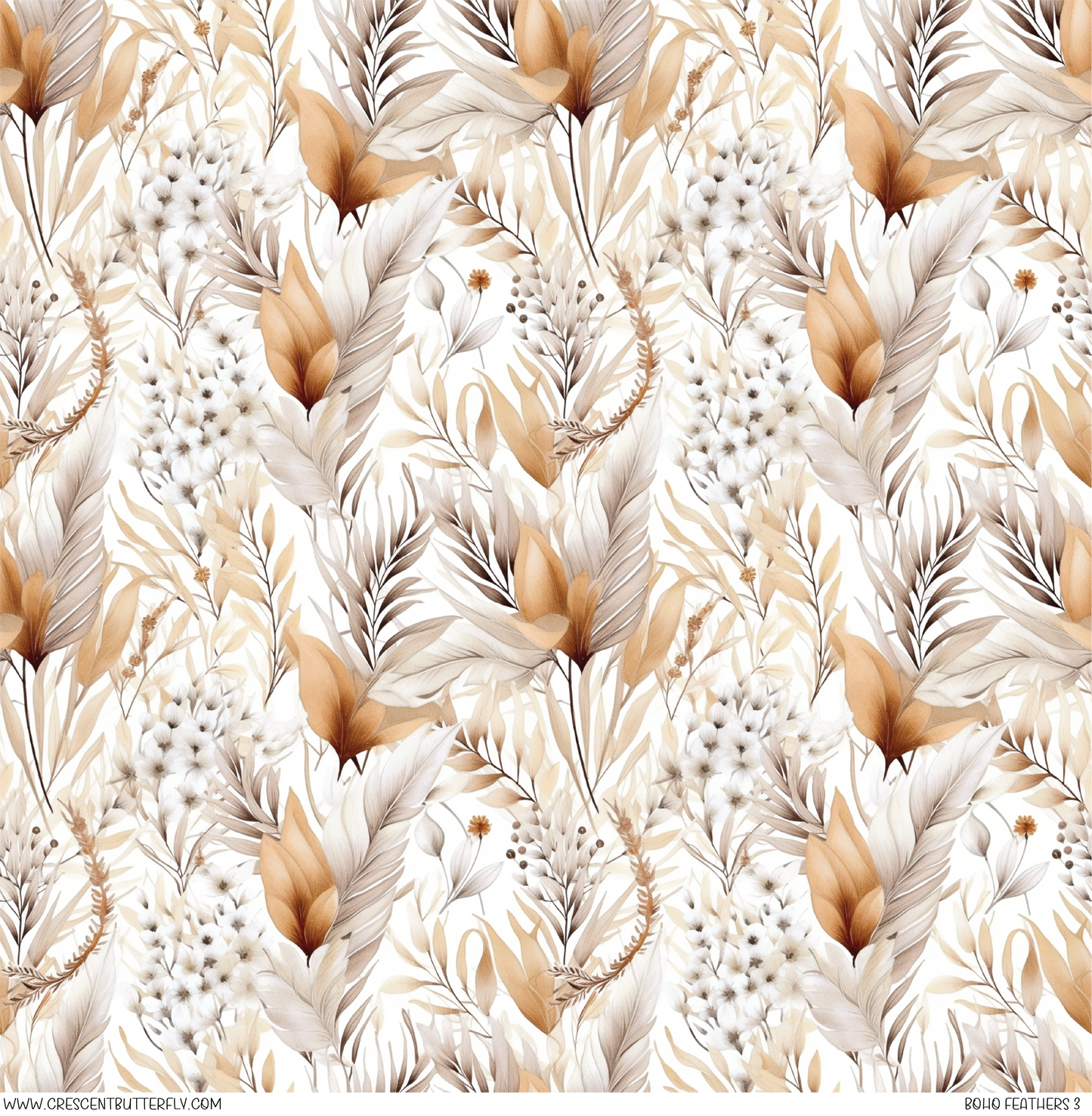 Boho Feathers 3 Printed Vinyl Sheet/Wrap