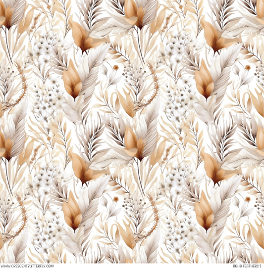 Boho Feathers 3 Printed Vinyl Sheet/Wrap