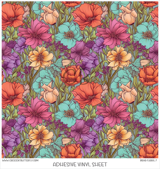 Boho Floral 7 Printed Vinyl Sheet/Wrap