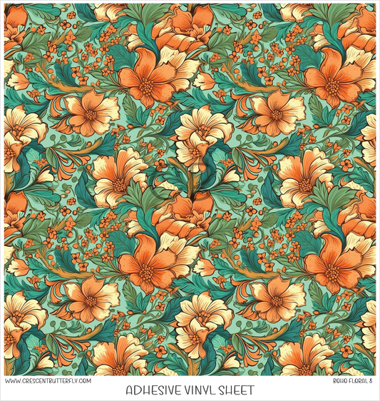 Boho Floral 8 Printed Vinyl Sheet/Wrap