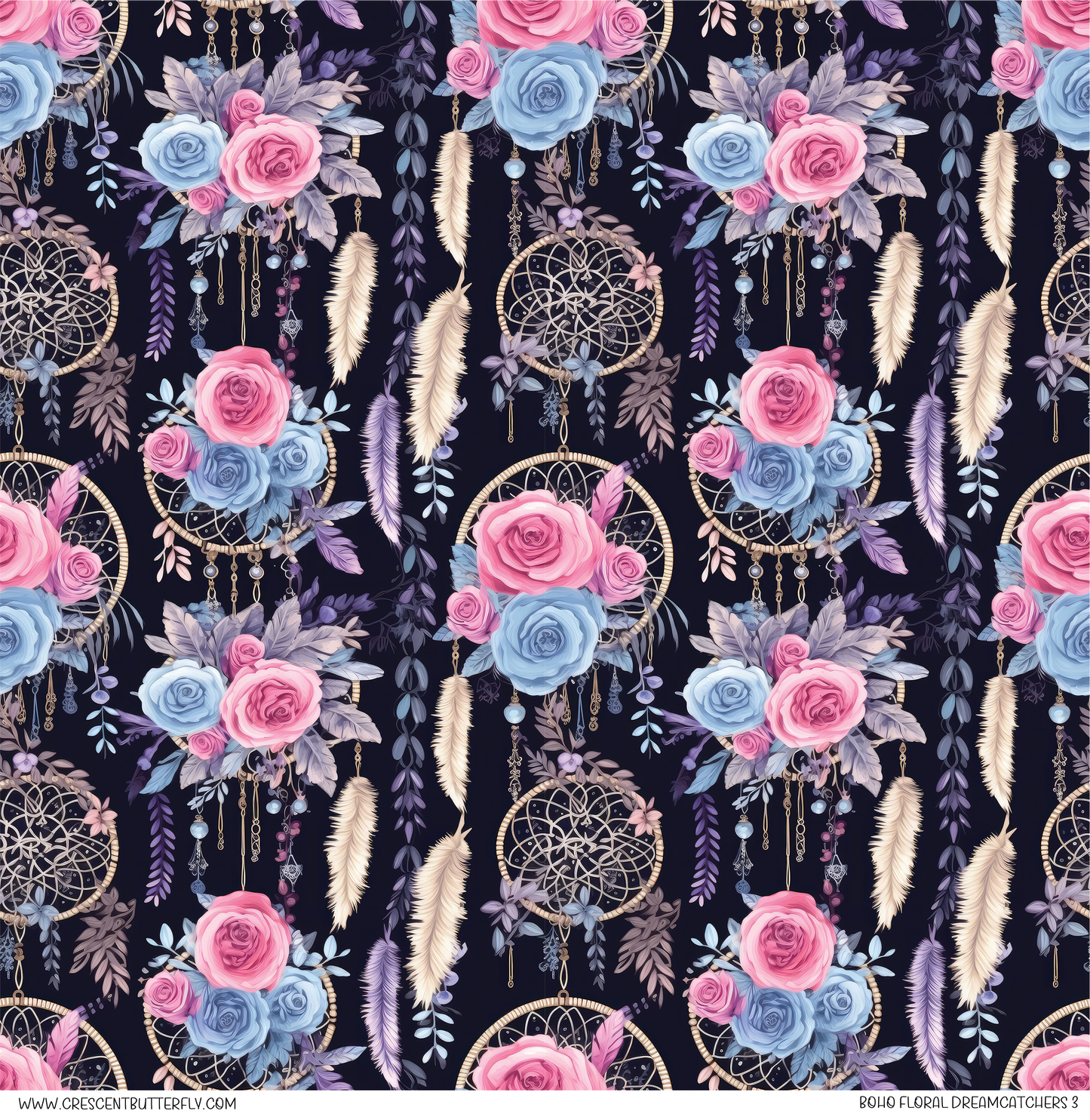 Boho Floral Dreamcatchers 3 Vinyl Sheet/Wrap