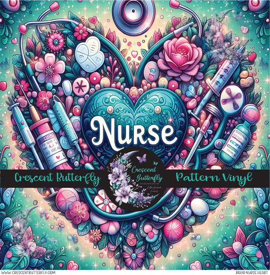 Boho Nurse Heart Printed Vinyl Sheet/Wrap