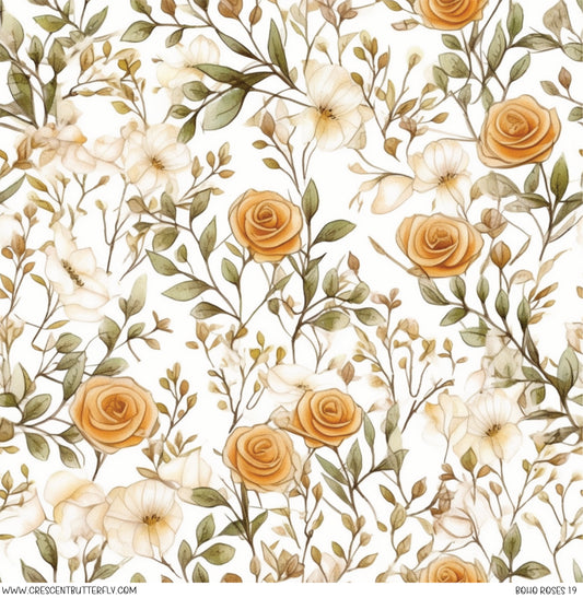 Boho Roses 19 Printed Vinyl Sheet/Wrap