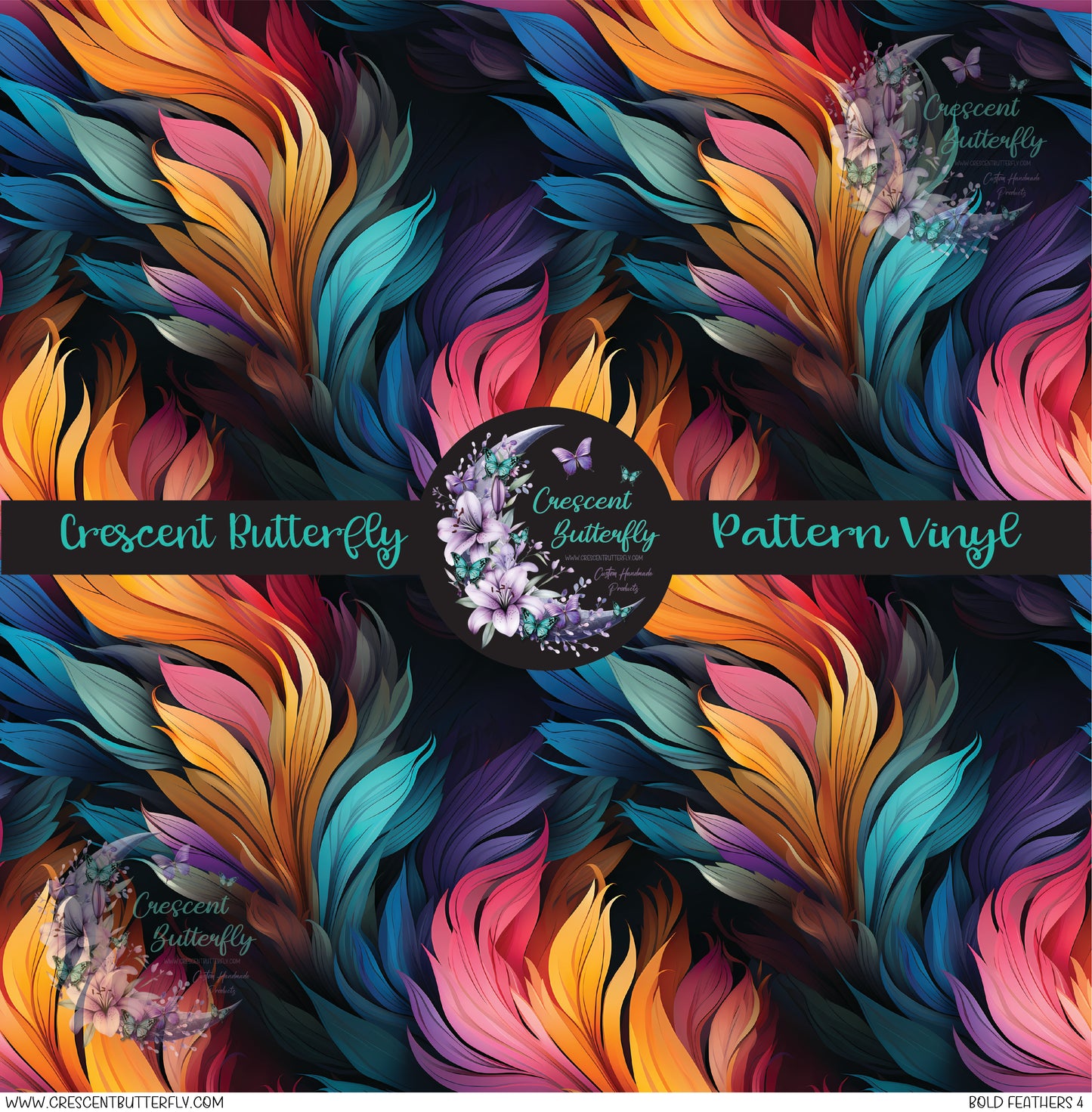 Bold Feathers 4 Printed Vinyl Sheet/Wrap