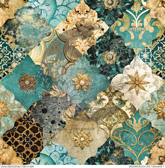 Boudoir Black Lace 7 Printed Vinyl Sheet/Wrap