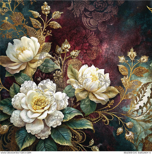 Boudoir Chic Burgundy 16 Printed Vinyl Sheet/Wrap