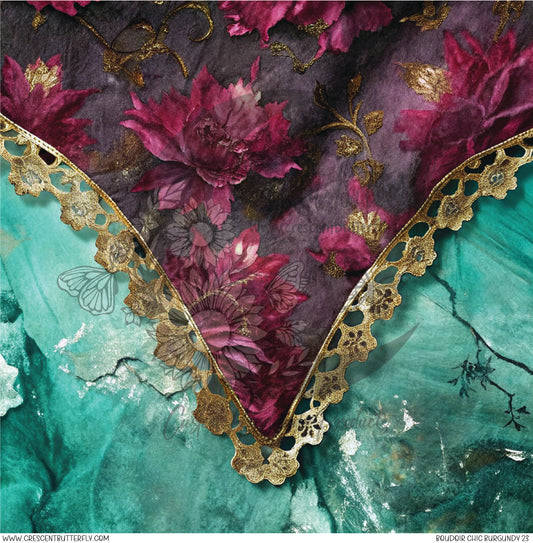Boudoir Chic Burgundy 23 Printed Vinyl Sheet/Wrap