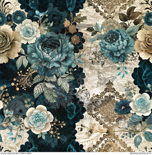 Boudoir Navy Blue 42 Printed Vinyl Sheet/Wrap