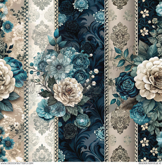 Boudoir Navy Blue 43 Printed Vinyl Sheet/Wrap