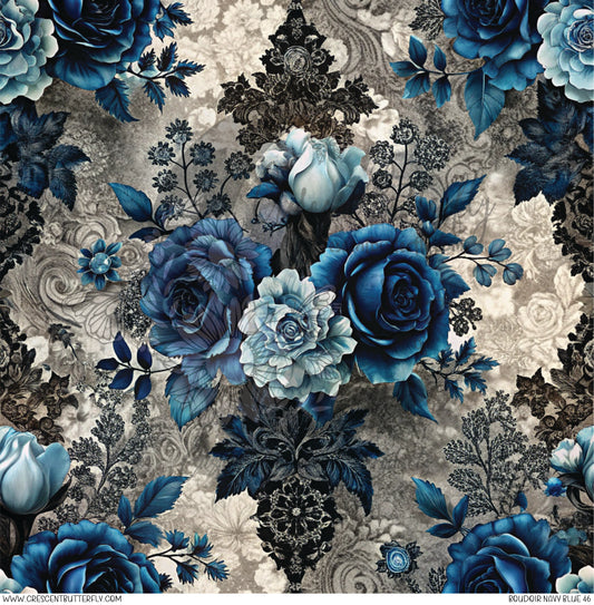 Boudoir Navy Blue 46 Printed Vinyl Sheet/Wrap