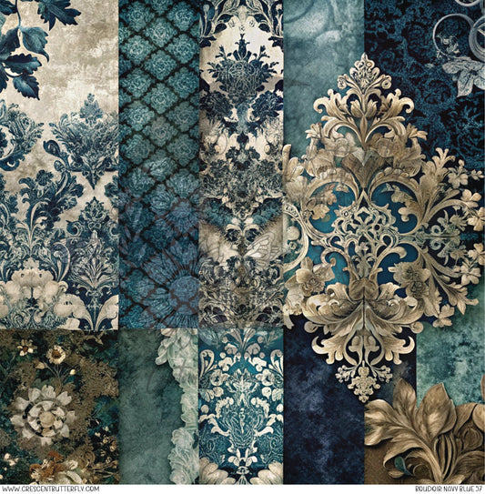 Boudoir Navy Blue 57 Printed Vinyl Sheet/Wrap