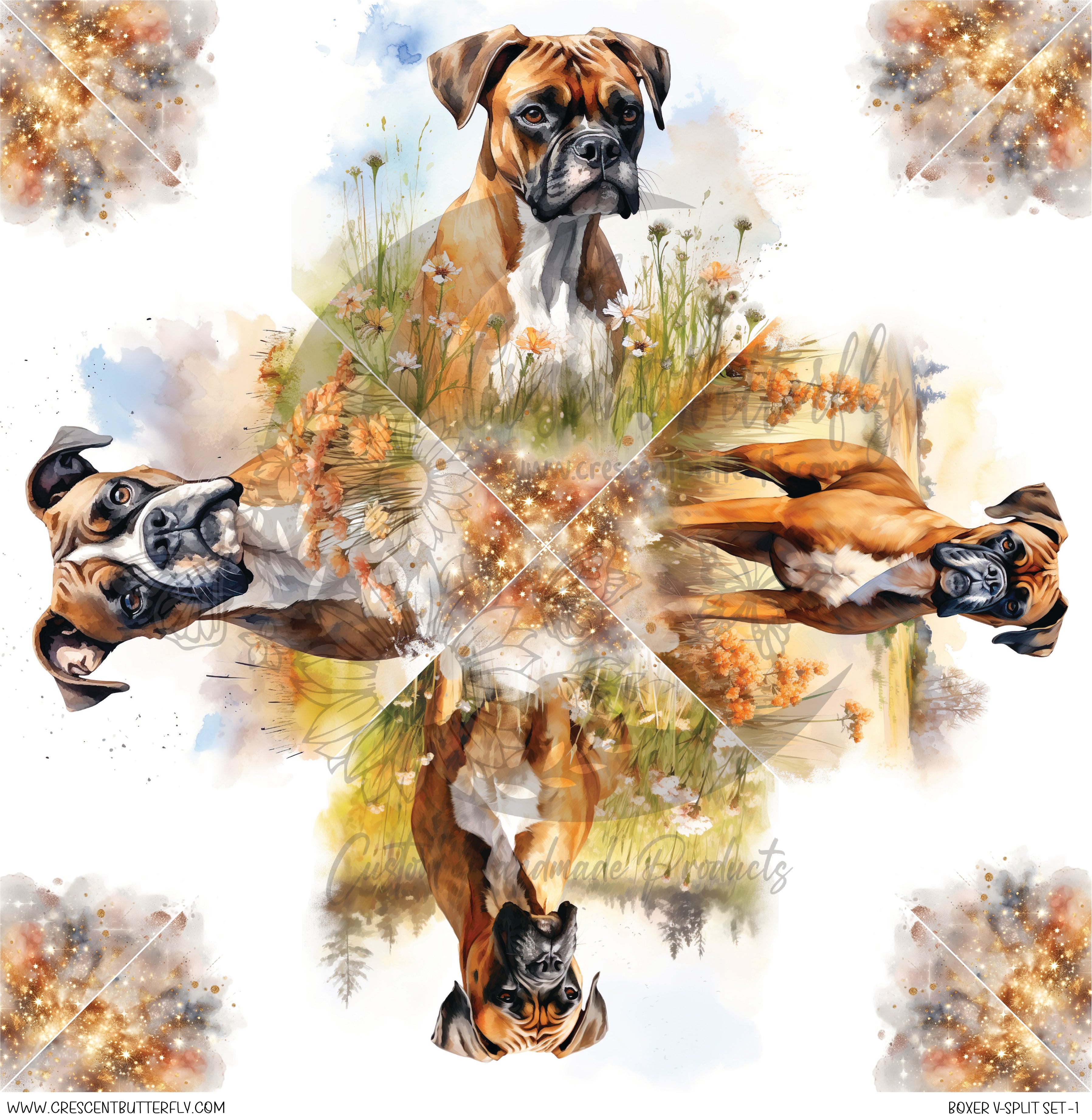 Split Design Boxer Boxer V-Split Set-1 Printed Vinyl Sheet/Wrap – Crescent Butterfly ...