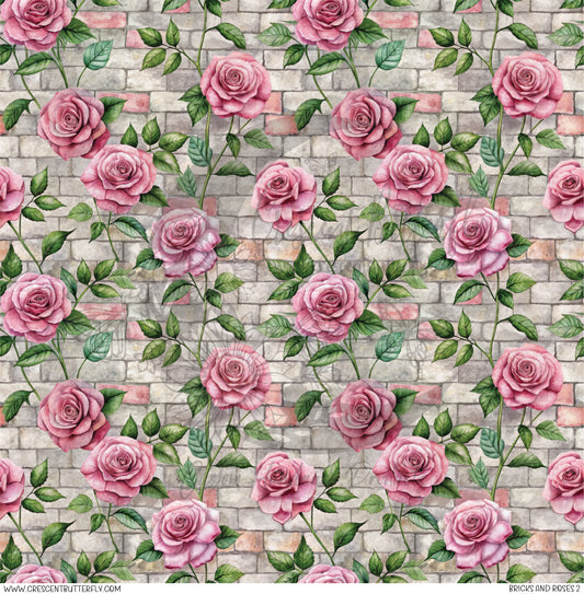 Bricks and Roses 2 Printed Vinyl Sheet/Wrap