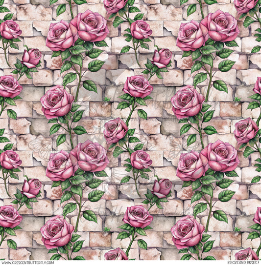 Bricks and Roses 7 Printed Vinyl Sheet/Wrap