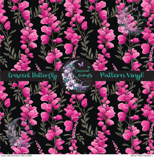 Bright Pink Flowers 1 Printed Vinyl Sheet/Wrap