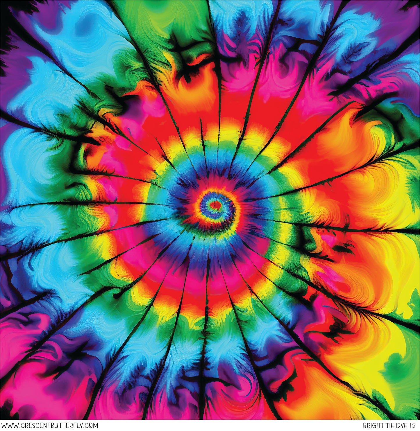 Bright Tie Dye 12 Printed Vinyl Sheet/Wrap