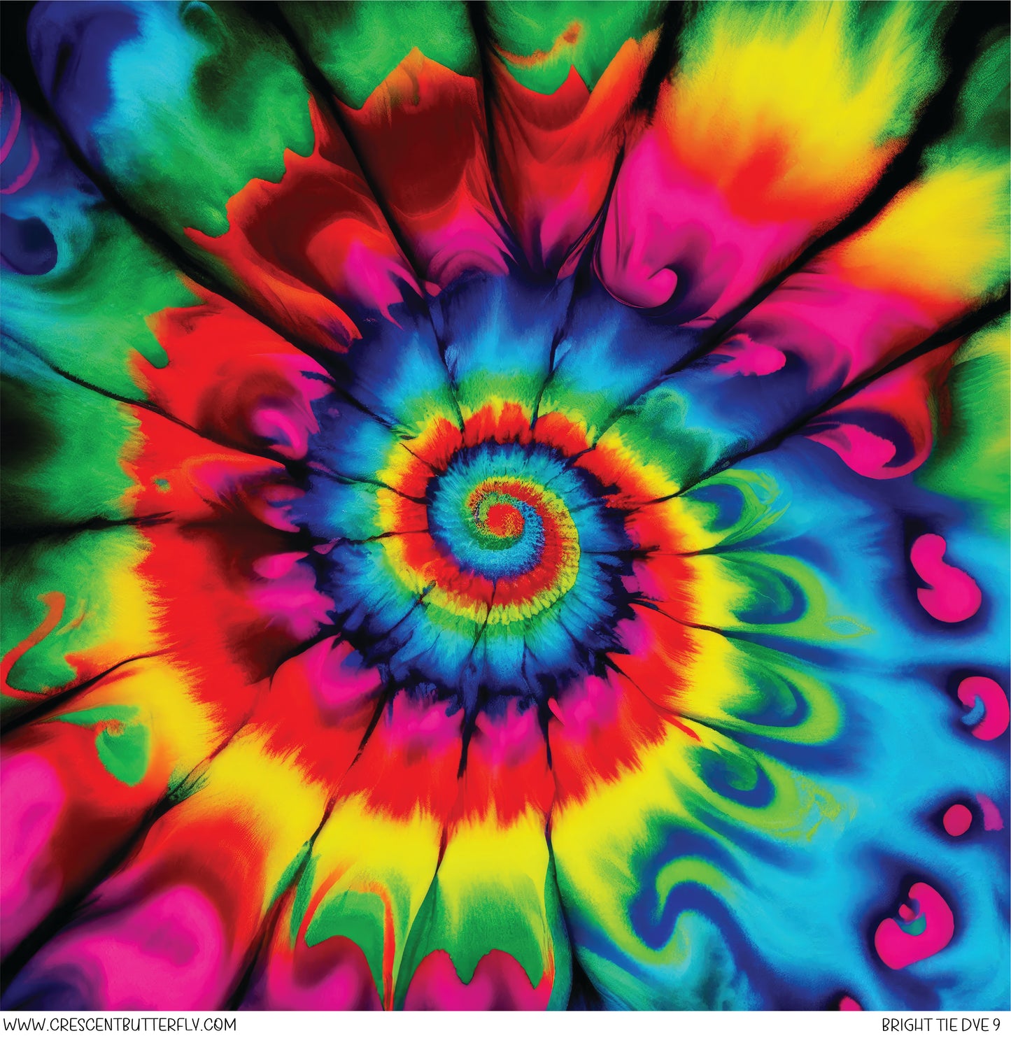 Bright Tie Dye 9 Printed Vinyl Sheet/Wrap